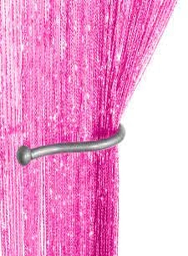 Selibration ستائر معلقة من سيليبريشن | 100×200 سم، لون وردي مع خيوط لامعة (قطعة واحدة) لفواصل الغرف وتزيين الحفلات، ديكور المنزل، ومناسبات مختلفة - Image 2